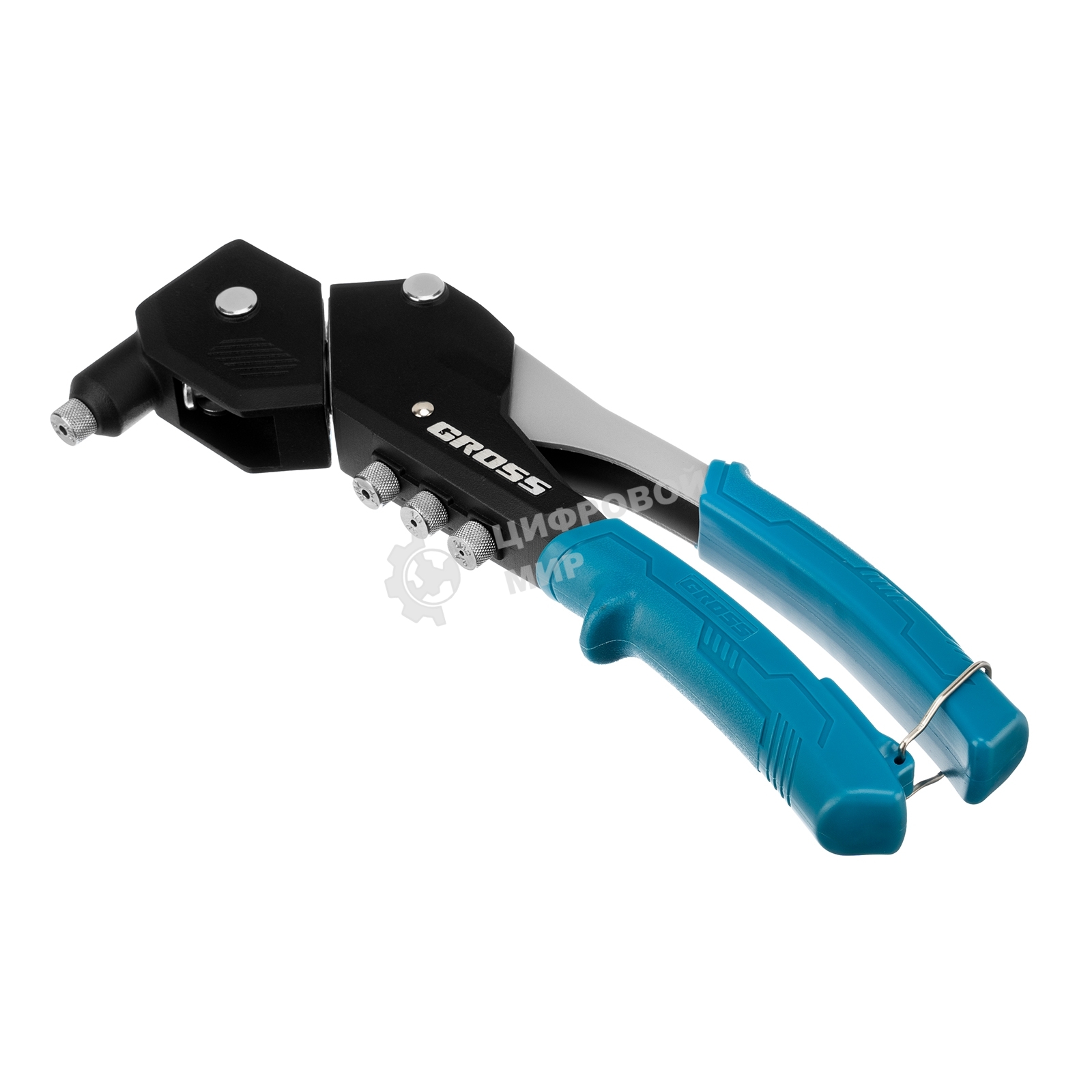 Заклепочник ручной Gross 290 мм, поворотный, 0-360, заклепки 2,4-3,2-4,0-4,8 мм