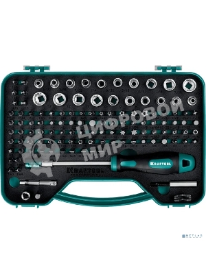 Набор: отвертка-битодержатель с насадками KRAFTOOL X-Drive-122, 122 шт (26816)