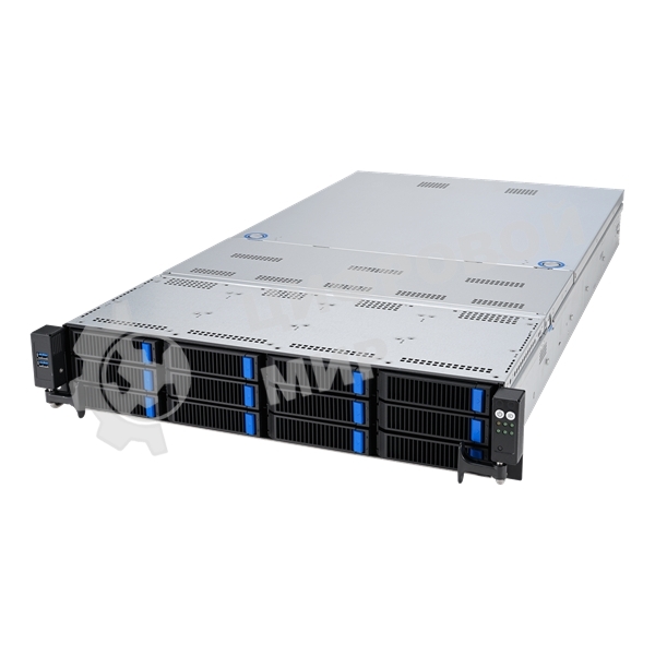 Серверная платформа ASUS RS720-E11-RS12U, 2U, 2 x LGA4677, 32 DIMM DDR5, 12=8 x NVMe/SAS*/SATA + 4 NVMe/SATA hs, 2 x M.2 slot, 2 x 10Gbe (X710) RJ45 port,Up to 8 slots PCIe 5.0, 1 x OCP 3.0, 1+1 1600W
