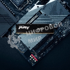Оперативная память Kingston Fury Beast, DDR5, 32GB (1x32GB), 6000MHz, CL30, DIMM, с радиатором, черный