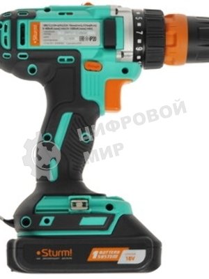 Дрель-шуруповерт Sturm CD3618T, 18 В, 2 Ач, 30 Нм, щеточный
