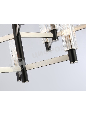 Люстра Ambrella light LH55505/12 SN/BK/CL сатин никель/черный/прозрачный E14*12 max 40W D860*905
