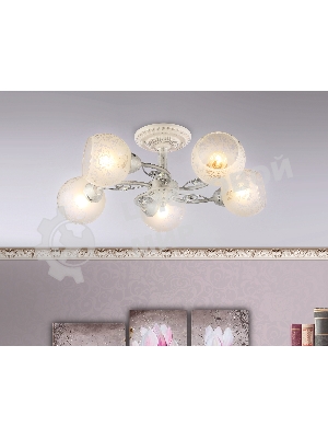 Светильник Ambrella light TR3062/5 WH/SL/FR белый/серебро/белый матовый E27/5 max 40W D615*245