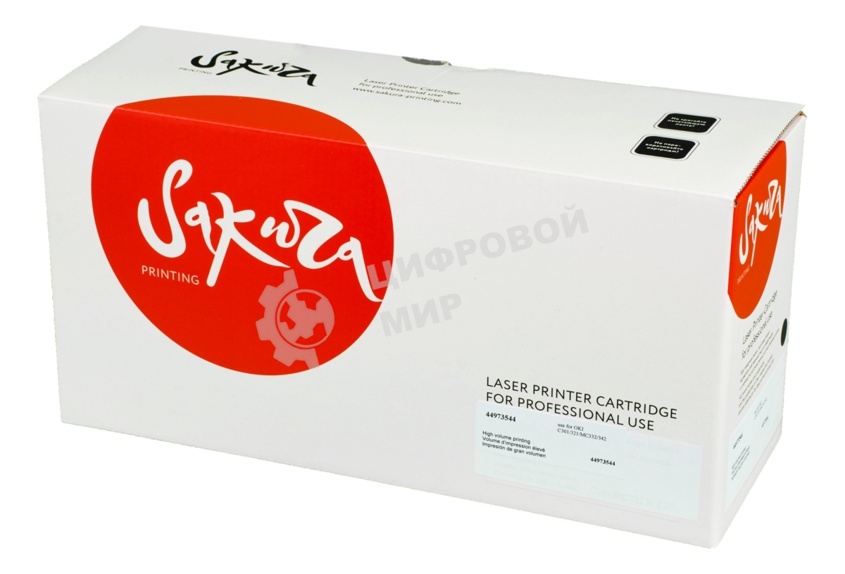 Картридж Sakura 44973544 для OKI C301/321/MC332/342, черный, 2200 к.