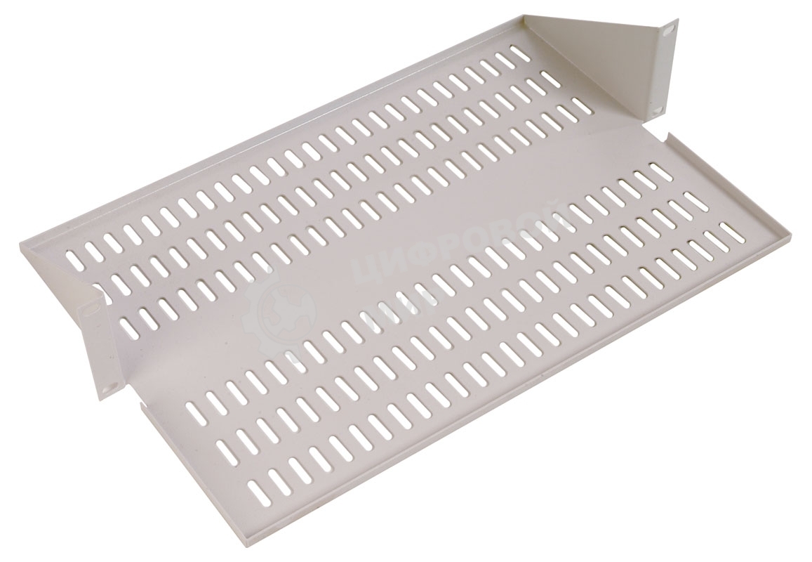 Полка для стойки перфорированная консольная 2U с центральным креплением, глубина 300 мм МС-30.2