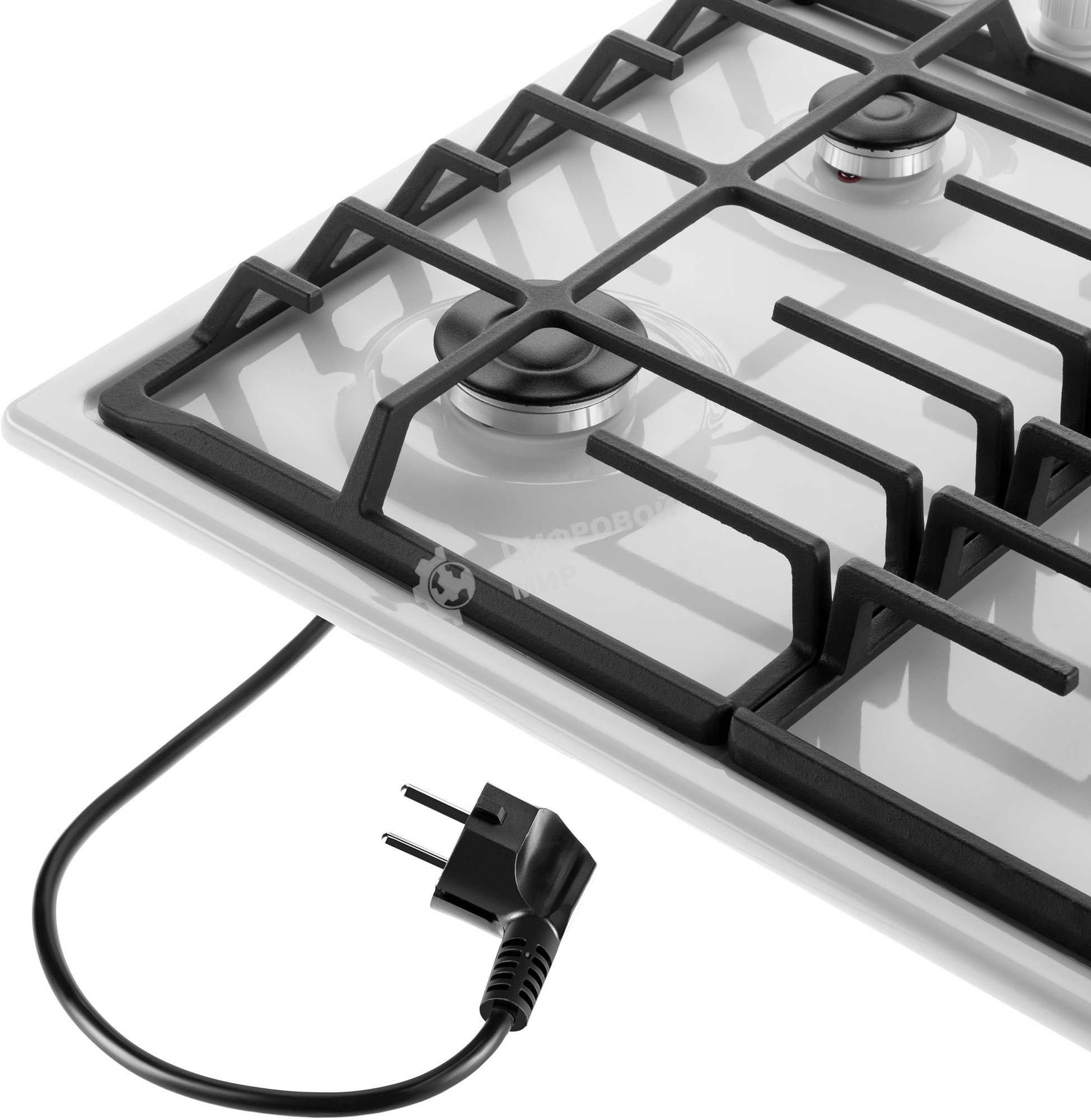 Газовая варочная панель Maunfeld EGHE.64.6CW/G, 4 конфорки, эмалированная сталь, белый