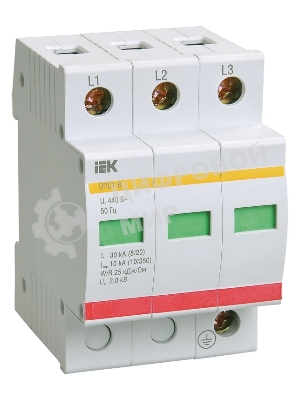 Ограничитель перенапряжения ОПС1-B 3P IEK MOP20-3-B