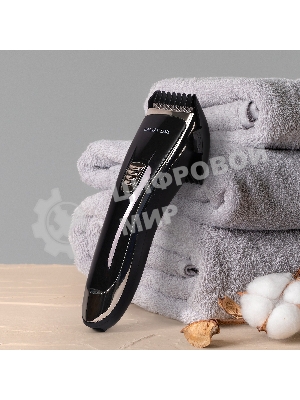 Набор для стрижки Galaxy Line GL 4165, черный, 3 Вт, время непрерывной работы до 1,5 ч, время зарядки около 2 часов, аккум. Li-Ion 3,7 В, емкость аккум. 600 мА*ч, лезвия из нержав. стали, ширина лезвия 40 мм, 2 насадки-расчески (3 и 6 мм, 9 и 12 мм), USB зарядка