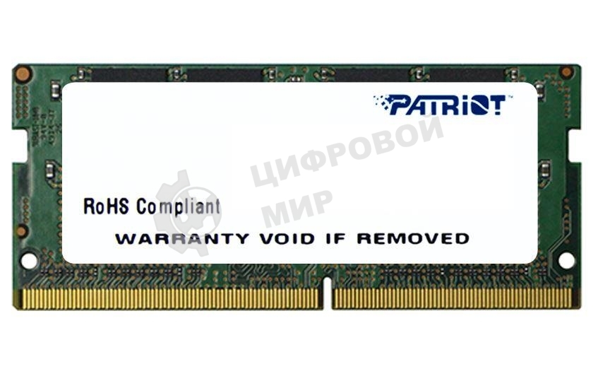 Оперативная память Patriot Signature, DDR4, 16GB (1x16 GB), 2666 MHz, CL19, SO-DIMM