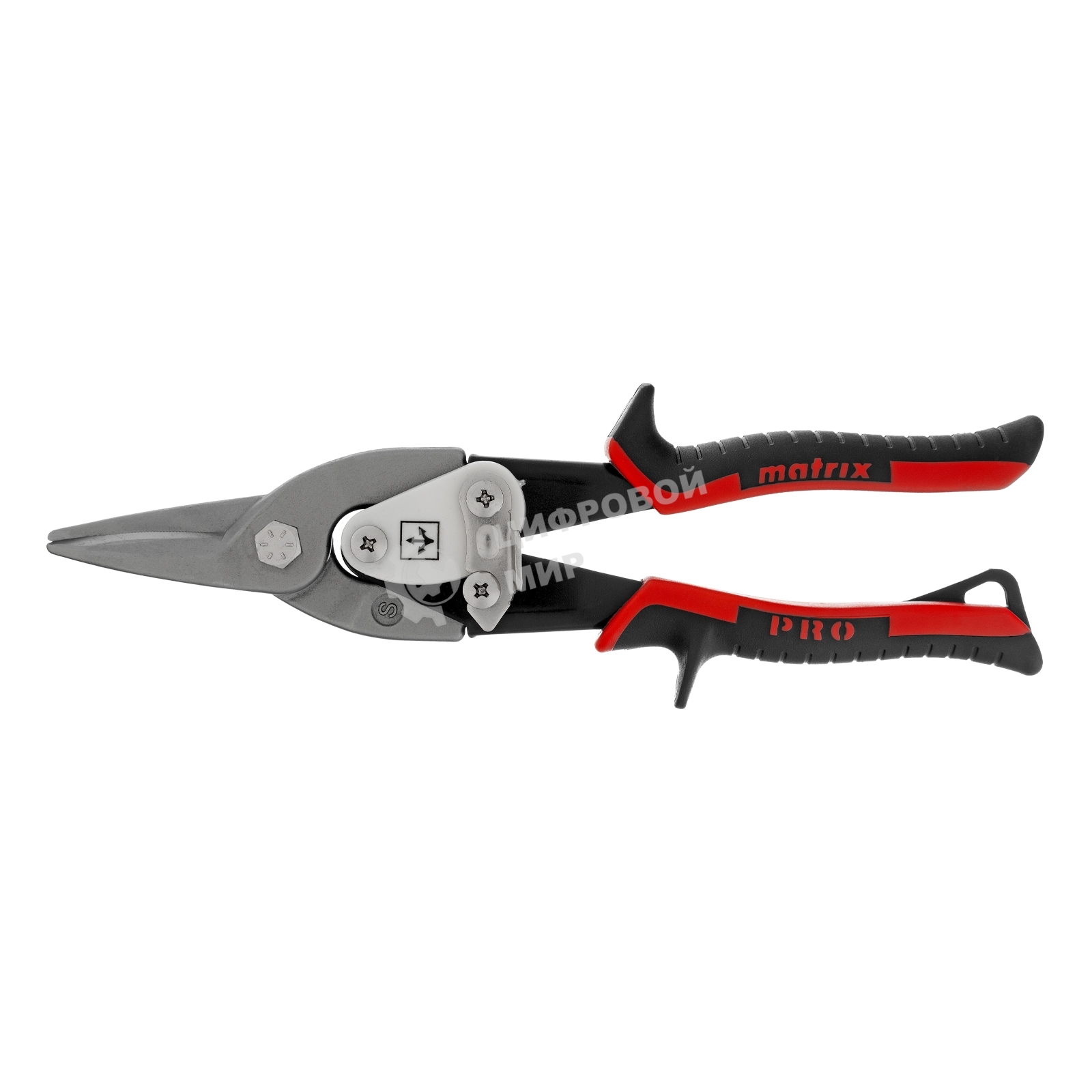 Ножницы Matrix по металлу, 250 мм, прямой рез,сталь CRMO,двухкомпонентные рукоятки, PRO