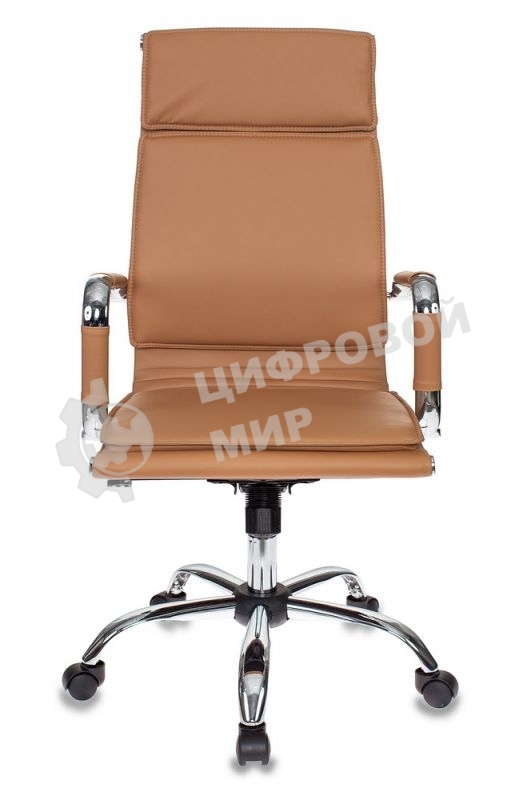 Кресло руководителя Бюрократ CH-993/camel светло-коричневый, искусственная кожа, крестовина хромированная