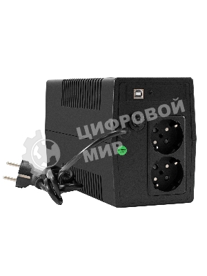 Источник бесперебойного питания ExeGate Power NB-1000.LED.AVR.2SH.USB (1000VA/650W, LED, AVR, 2*Schuko, USB, батарея 12V 9Ah, черный)