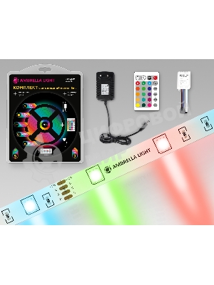 Комплект светодиодной ленты GS2401 5050 30Led/ 7.2W m/ 12V IP20 RGB/ 5000*10*1.87mm (4 конт.)