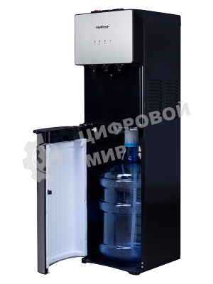 Кулер для воды Hotfrost V400AS, нижняя загрузка, нагрев 90 °С, охлаждение 10 °С, серебристый/черный