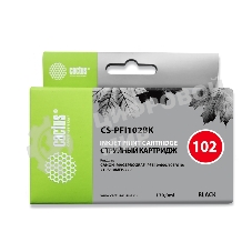 Картридж струйный Cactus CS-PFI102BK черный (130мл) для Canon iPF500/iPF600/iPF700/MFP M40/iPF765/LP17/LP24