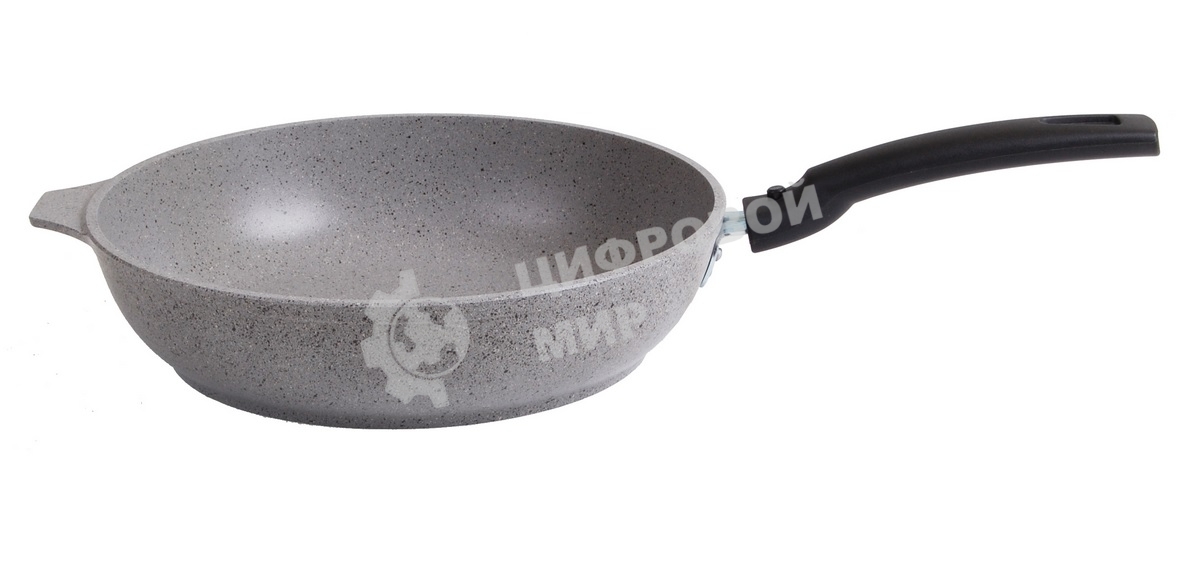 Сковорода Kukmara 260/60 мм со съемной ручкой, АП (светлый мрамор) СМС263а