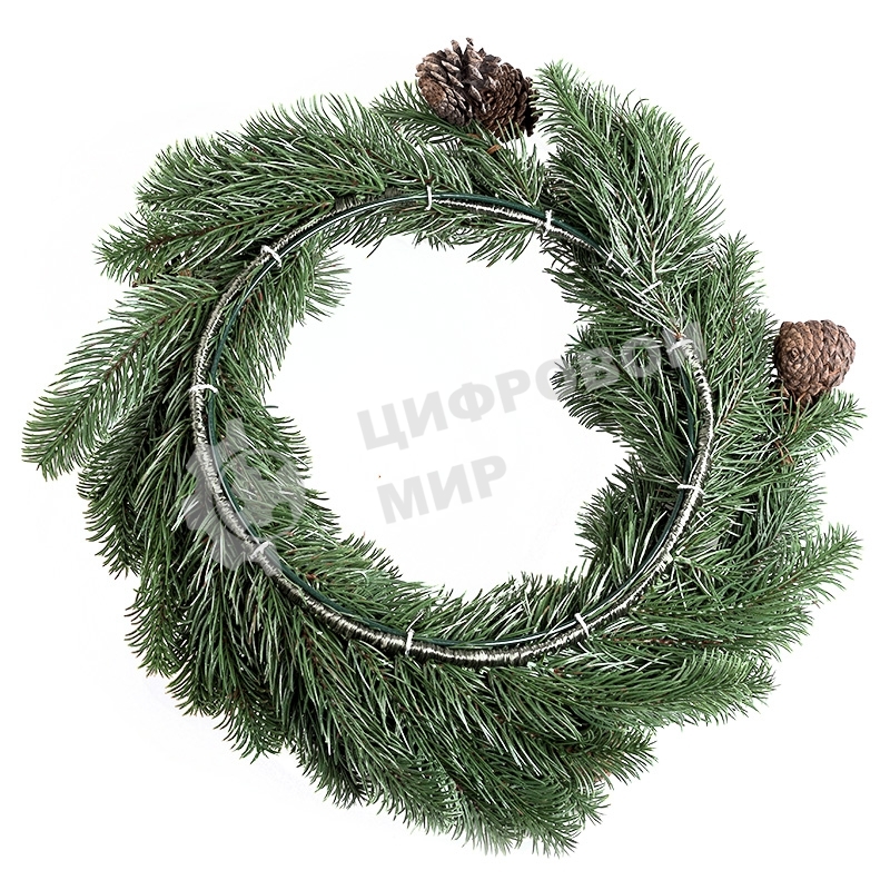Еловый венок с шишками Neon-night Ø 45 см, Литой