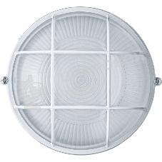 Светильник Navigator ЛОН NBL-R2-60-E27/WH 1х60Вт E27 IP54 (аналог НПБ 1302 бел. круг с решеткой 60Вт)