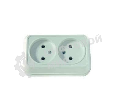 Розетка 2-м Makel ОП 16А IP20 без заземл. белый
