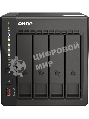 Сетевое хранилище SMB QNAP TS-453E-8G NAS, 4-tray w/o HDD. 2xHDMI-port. 4-core Celeron J6412 2-2.6 GHz, 8Gb DDR, 2x2.5Gb LAN, 2 x M.2 2280 PCIe Gen 3 x2, 2x USB 3.2 Gen 2 (10Gbps) Port, 2x USB 2.0 port