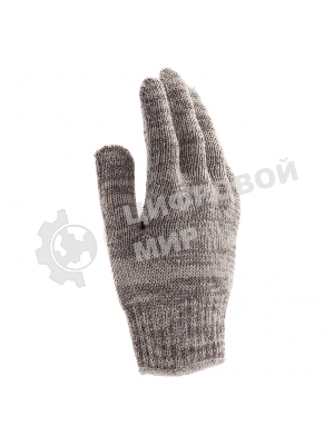 Перчатки трикотажные Сибртех усиленные, гелевое ПВХ-покрытие, 7 класс, бело-серый меланж