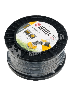 Леска для триммера Denzel двухкомпонентная круглая, 3,0мм х 123м, на DIN катушке EXTRA CORD