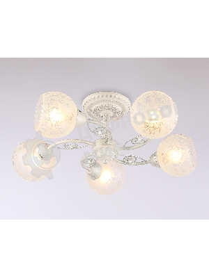 Светильник Ambrella light TR3062/5 WH/SL/FR белый/серебро/белый матовый E27/5 max 40W D615*245
