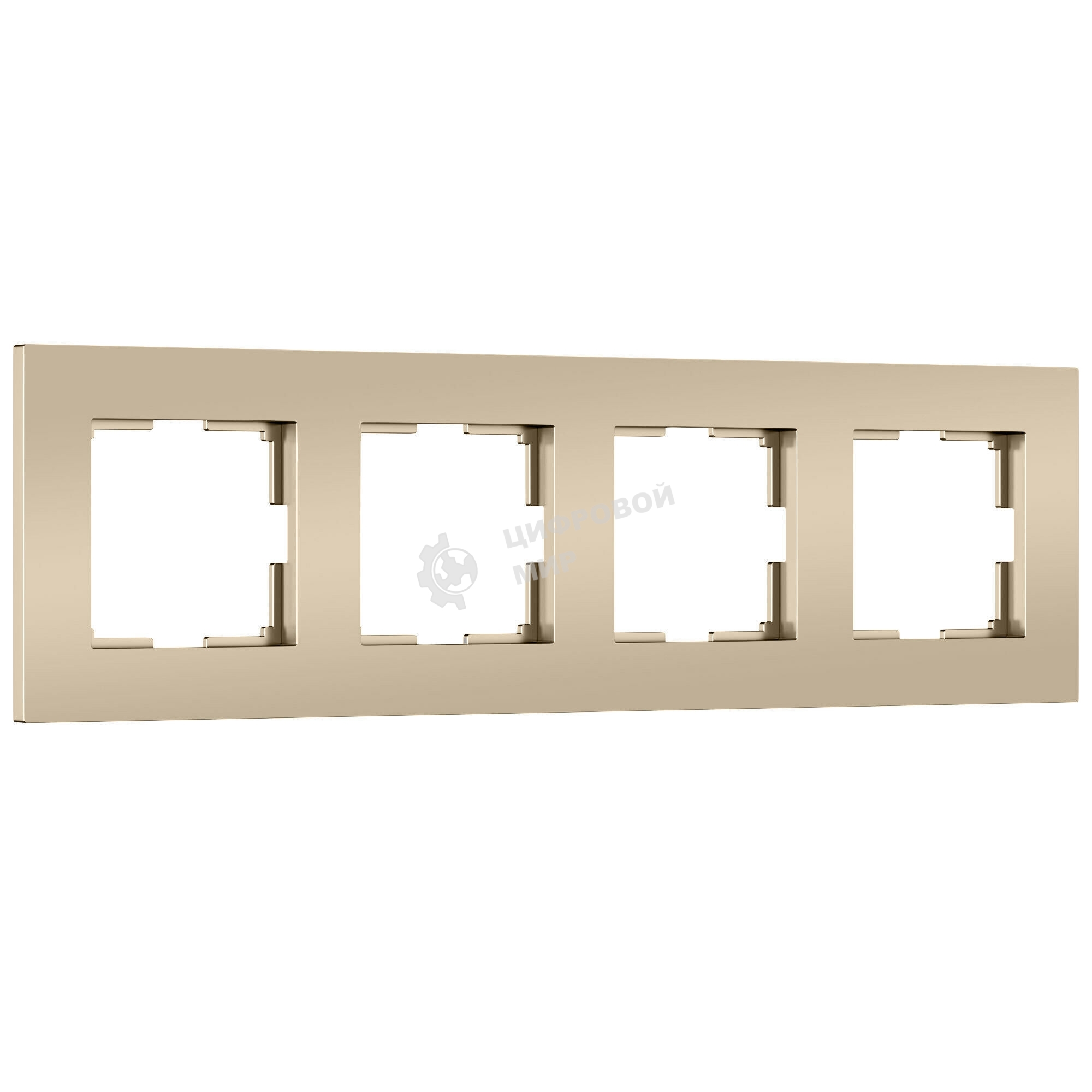 Рамка на 4 поста Slab (шампань софт) W0042911