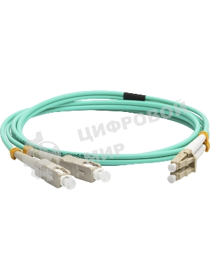 Патч-корд оптический LANMASTER, дуплексный, LC/PC-SC/PC, OM3, LSZH, 3.0 м