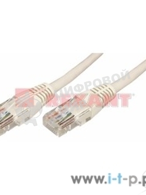 Пaтч-корд U/UTP Rexant, cat.5e, RJ45-RJ45, неэкранированный, PVC серый, 1м