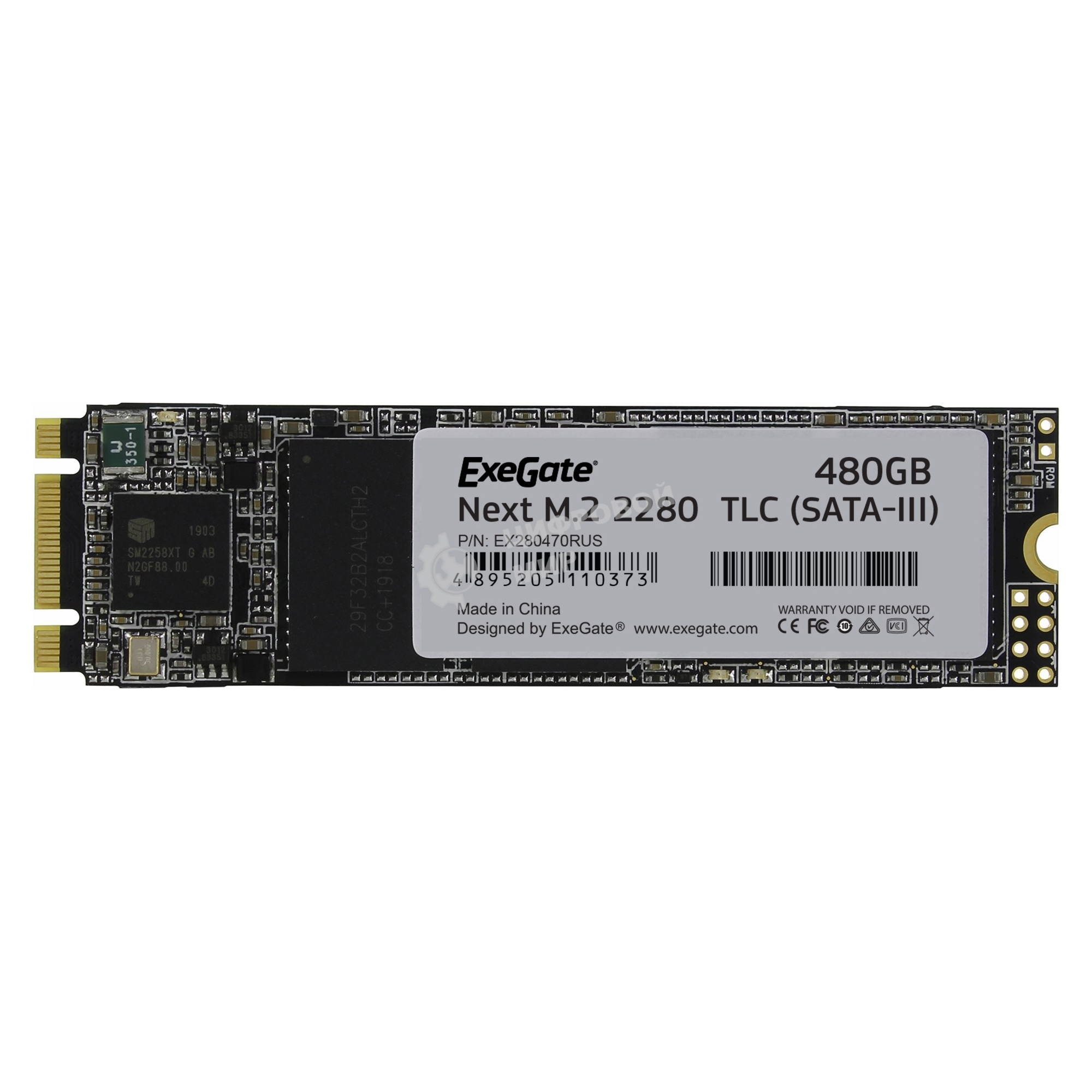Накопитель SSD ExeGate Next A2000TS480, 480Gb, M.2 2280, SATA III, R/W 563/497