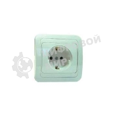 Розетка 1-м Makel СП Mimoza 16А IP20 с заземл. бел./бел.