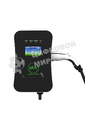 Зарядная станция S'OK Green Energy M3W Series Wallbox EV Charger SM3W32232542-5wf, 3-phase, 22kw (32a/380v), OCPP 1.6J, RFID, WiFi, LAN, уровень защиты IP54, кабель 5м