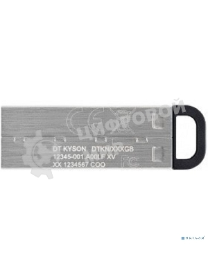 Флешка USB Kingston DataTraveler KYSON (DTKN/128 Gb), 128Gb, USB 3.2 Gen 1, R/W 200/60, серебристый/черный