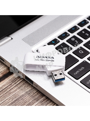 Флешка USB ADATA UC310 (UC310-256G-RWH), 256Gb, USB 3.2 Gen1, R/W 100/30, белый