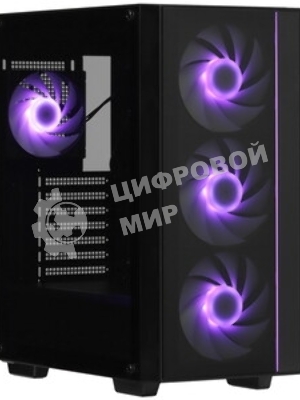 Компьютерный корпус Deepcool MATREXX 55 MESH V4 без БП, боковое окно (закаленное стекло), 3xARGB LED 140мм вентилятора спереди, 1xARGB LED 120мм вентилятор сзади, черный, ATX