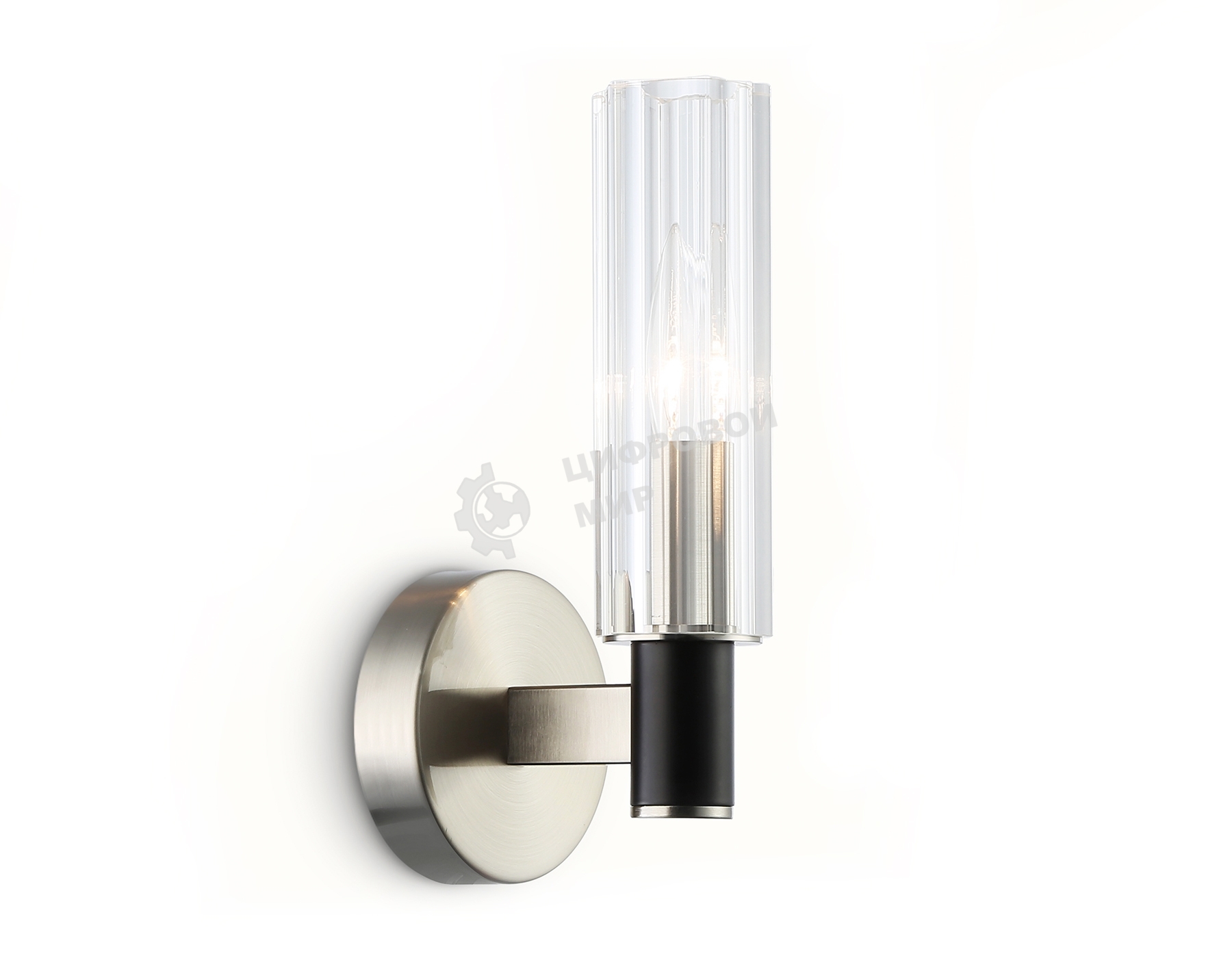 Светильник настенный Ambrella LH55507 SN/BK/CL сатин никель/черный/прозрачный E14 max 40W 120*100*250