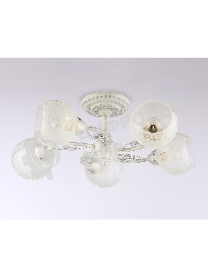 Светильник Ambrella light TR3062/5 WH/SL/FR белый/серебро/белый матовый E27/5 max 40W D615*245