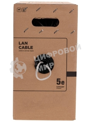 Кабель витая пара Rexant F/UTP, cat.5e, PE, 4PR, 24AWG, OUTDOOR, SOLID, черный, 305м