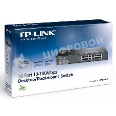 Коммутатор сетевой неуправляемый TP-Link SMB TL-SF1016DS 16 ports 10/100 Мбит/с