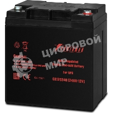 Батарея для ИБП Powerman Battery CA12240, напряжение 12В, емкость 24Ач, макс. ток разряда 360А, макс. ток заряда 7.2А, свинцово-кислотная типа AGM, тип клемм M1, Д/Ш/В 166/126/174, 8.4 кг. Battery POWERMAN Battery CA12240, voltage 12V, capacity 24Ah, max.