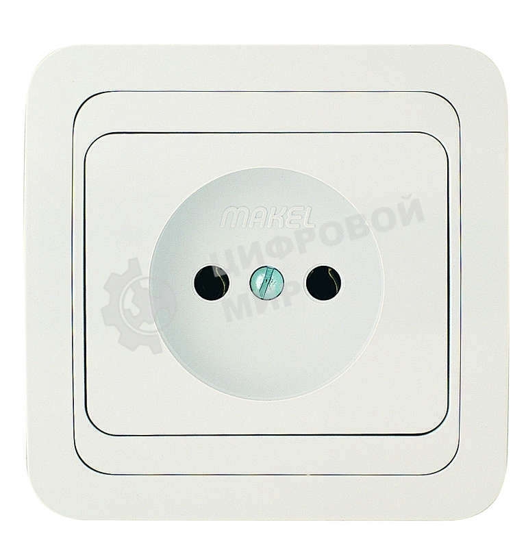 Розетка 1-м Makel СП Mimoza 16А IP20 без заземл. бел./бел.