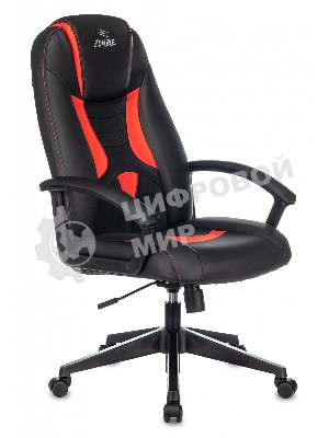 Кресло Zombie 8 черный/красный, экокожа, 120 кг, механизм качания