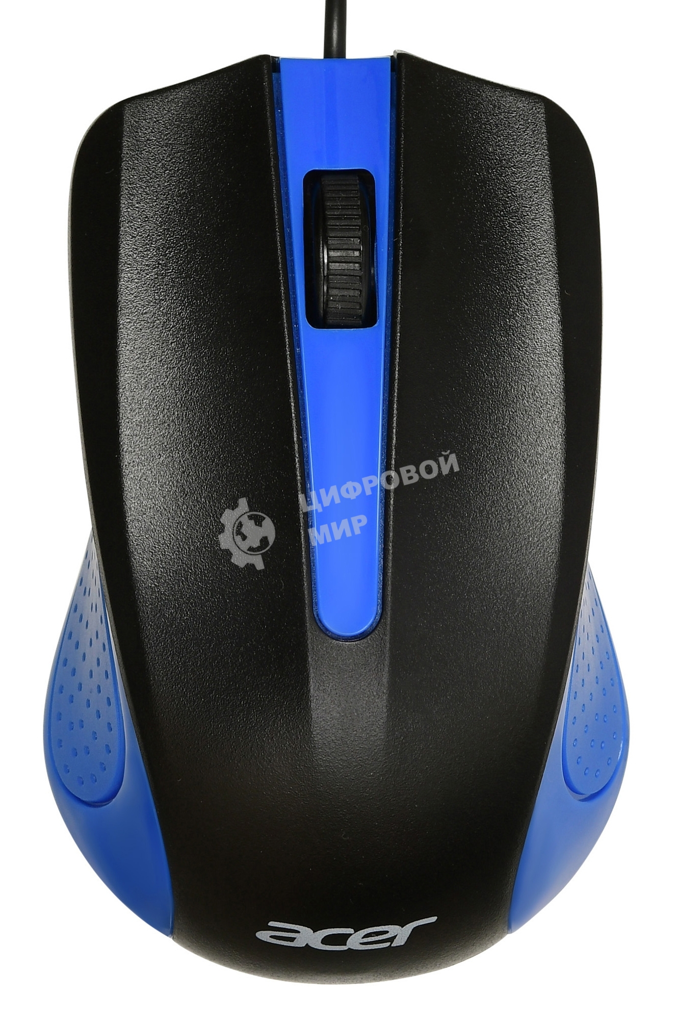 Мышь проводная Acer OMW011 черный/синий, 1200 dpi, USB, кнопки - 3