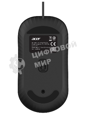 Мышь проводная Acer OMW122 черный, 1200 dpi, USB, кнопки - 3