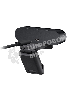 Веб-камера Logitech Brio 4K HDR 3840x2160, 30 кадр/с, USB Type-A, микрофон (2 шт, шумоподавление), автоматическая фокусировка, автоосвещение, HDR, шторка приватности, универсальное крепление