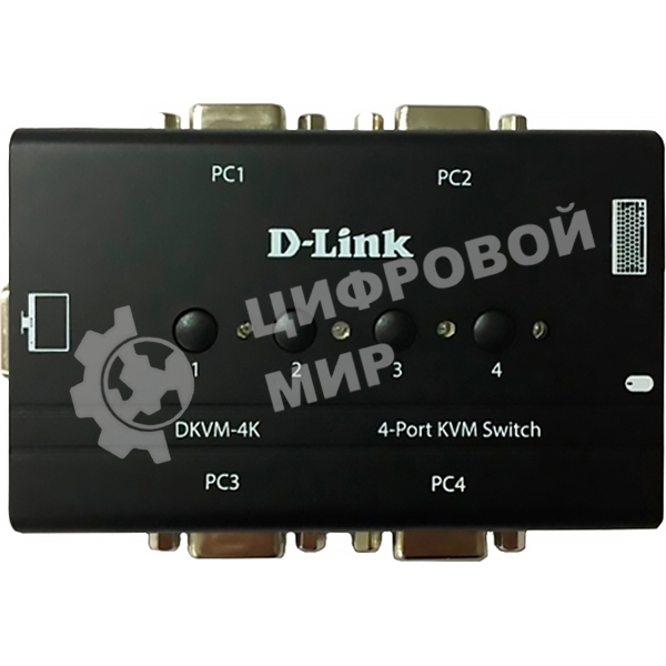 Переключатель KVM D-link DKVM-4K/B3A 4-портовый KVM-переключатель с портами VGA и PS/2