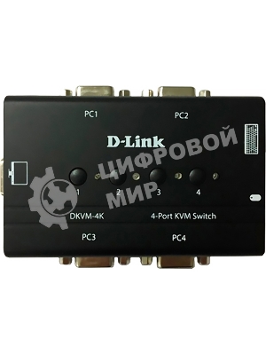 Переключатель KVM D-link DKVM-4K/B3A 4-портовый KVM-переключатель с портами VGA и PS/2