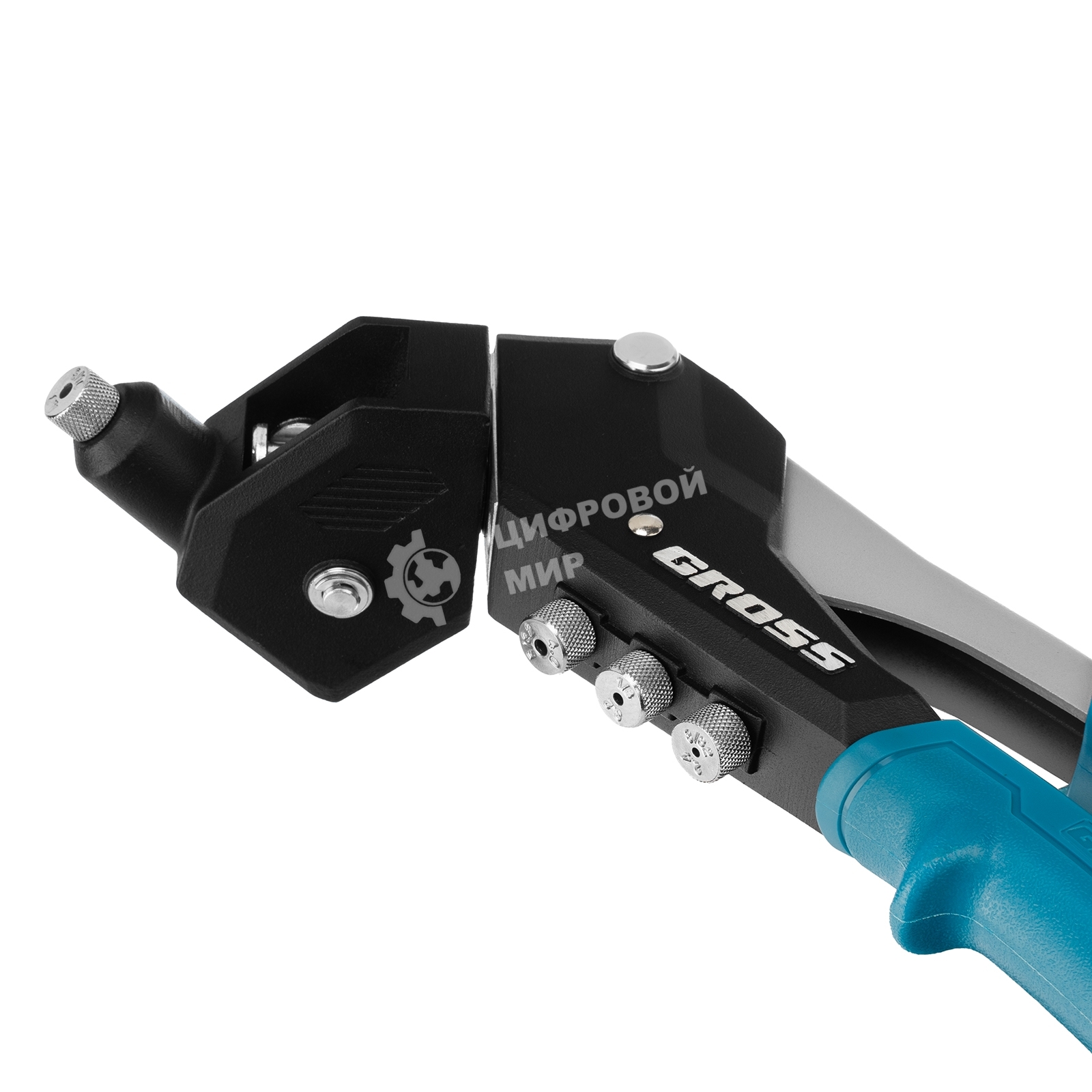 Заклепочник ручной Gross 290 мм, поворотный, 0-360, заклепки 2,4-3,2-4,0-4,8 мм