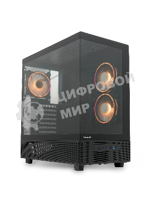 Компьютерный корпус HSPD F710, Panoramic Mid Tower, черный, TG, 0.5 SPCC, 3x120мм ARGb E-ATX, ATX, mATX, mITX 185/395/270мм 2x2.5